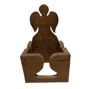 VTG Handmade Country Cottage Angel Tissue Box Holder Open Bottom 10"x6"